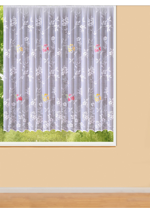 Klassisch - Blumenfenster-Store mit Universalschienenband Ansicht 3 Klassisch - Blumenfenster-Store mit Universalschienenband, in Größe 140 (H125xB300 cm) bis 179 (H175xB450 cm), in Farbe WEISS Ansicht 3