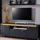 Hifi- &  TV-Möbel - TV-Longboard mit LED-Beleuchtung – Farbe SCHWARZ-GOLD – Ansicht 1 Hifi- &  TV-Möbel - TV-Longboard mit LED-Beleuchtung, in Farbe WEISS-GOLD, in Ausführung klein – Farbe SCHWARZ-GOLD – Ansicht 1