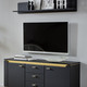 Hifi- &  TV-Möbel - TV-Longboard mit LED-Beleuchtung, in Farbe SCHWARZ-GOLD, in Ausführung groß