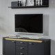 Hifi- &  TV-Möbel - TV-Longboard mit LED-Beleuchtung – Farbe SCHWARZ-GOLD – Ansicht 2 Hifi- &  TV-Möbel - TV-Longboard mit LED-Beleuchtung, in Farbe WEISS-GOLD, in Ausführung klein – Farbe SCHWARZ-GOLD – Ansicht 2