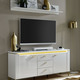Hifi- &  TV-Möbel - TV-Longboard mit LED-Beleuchtung – Farbe WEISS-GOLD Hifi- &  TV-Möbel - TV-Longboard mit LED-Beleuchtung, in Farbe WEISS-GOLD, in Ausführung klein