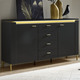 Sideboards & Kommoden - Sideboard mit LED-Beleuchtung und Softclose, in Farbe WEISS-GOLD