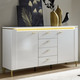 Sideboards & Kommoden - Sideboard mit LED-Beleuchtung und Softclose, in Farbe WEISS-GOLD
