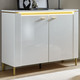 Sideboards & Kommoden - Kommode mit LED-Beleuchtung und Softclose, in Farbe WEISS-GOLD