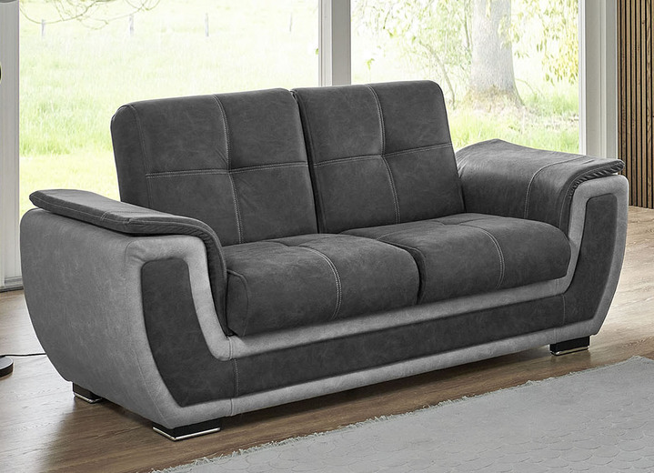 Funktions-Polstermöbel - Polstermöbel mit Liegefunktion und Bettkasten Ansicht 7 Funktions-Polstermöbel - Polstermöbel mit Liegefunktion und Bettkasten, in Farbe GRAU-CREME, in Ausführung Polstergruppe, 2-teilig mit Sessel Ansicht 7