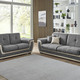 Funktions-Polstermöbel - Polstermöbel mit Liegefunktion und Bettkasten – Farbe GRAU-CREME – Ansicht 1 Funktions-Polstermöbel - Polstermöbel mit Liegefunktion und Bettkasten, in Farbe GRAU-CREME, in Ausführung Polstergruppe, 2-teilig mit Sessel – Farbe GRAU-CREME – Ansicht 1