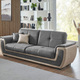 Funktions-Polstermöbel - Polstermöbel mit Liegefunktion und Bettkasten – Farbe GRAU-CREME – Ansicht 7 Funktions-Polstermöbel - Polstermöbel mit Liegefunktion und Bettkasten, in Farbe GRAU-CREME, in Ausführung Polstergruppe, 2-teilig mit Sessel – Farbe GRAU-CREME – Ansicht 7