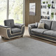 Funktions-Polstermöbel - Polstermöbel mit Liegefunktion und Bettkasten – Farbe GRAU-CREME Funktions-Polstermöbel - Polstermöbel mit Liegefunktion und Bettkasten, in Farbe GRAU-CREME, in Ausführung Polstergruppe, 2-teilig mit Sessel