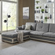 Funktions-Polstermöbel - Polstermöbel mit Liegefunktion und Bettkasten – Farbe GRAU-CREME – Ansicht 4 Funktions-Polstermöbel - Polstermöbel mit Liegefunktion und Bettkasten, in Farbe GRAU-CREME, in Ausführung Polstergruppe, 2-teilig mit Sessel – Farbe GRAU-CREME – Ansicht 4
