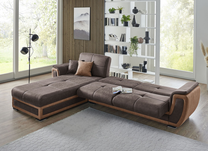 Funktions-Polstermöbel - Polstermöbel mit Liegefunktion und Bettkasten Ansicht 19 Funktions-Polstermöbel - Polstermöbel mit Liegefunktion und Bettkasten, in Farbe GRAU-CREME, in Ausführung Polstergruppe, 2-teilig mit Sessel Ansicht 19
