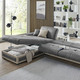 Funktions-Polstermöbel - Polstermöbel mit Liegefunktion und Bettkasten – Farbe GRAU-CREME – Ansicht 6 Funktions-Polstermöbel - Polstermöbel mit Liegefunktion und Bettkasten, in Farbe GRAU-CREME, in Ausführung Polstergruppe, 2-teilig mit Sessel – Farbe GRAU-CREME – Ansicht 6