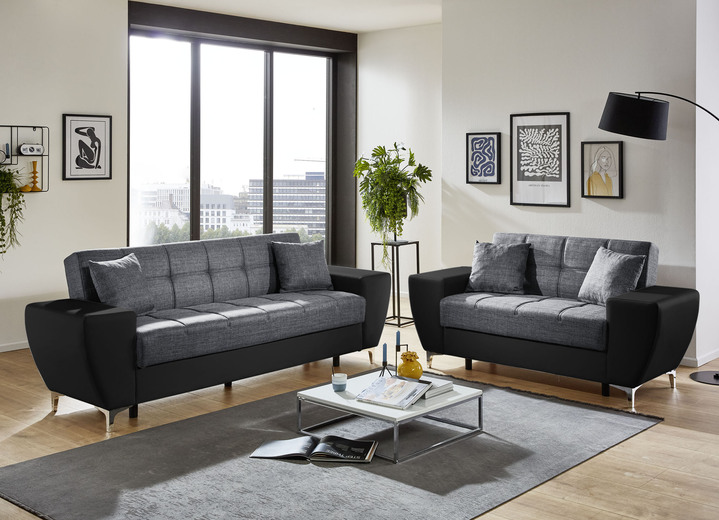 Funktions-Polstermöbel - Frei im Raum aufstellbare Polstermöbel mit Bettkasten und Liegefunktion, in Farbe ANTHRAZIT-SCHWARZ, in Ausführung Sessel Ansicht 4