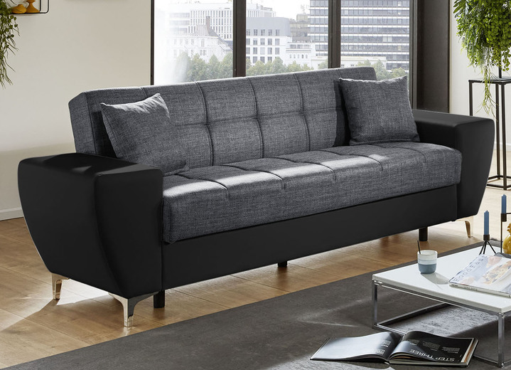 Funktions-Polstermöbel - Frei im Raum aufstellbare Polstermöbel mit Bettkasten und Liegefunktion, in Farbe ANTHRAZIT-SCHWARZ, in Ausführung Sessel Ansicht 18