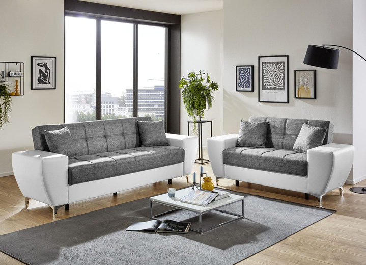 Funktions-Polstermöbel - Frei im Raum aufstellbare Polstermöbel mit Bettkasten und Liegefunktion, in Farbe ANTHRAZIT-SCHWARZ, in Ausführung Sessel Ansicht 2