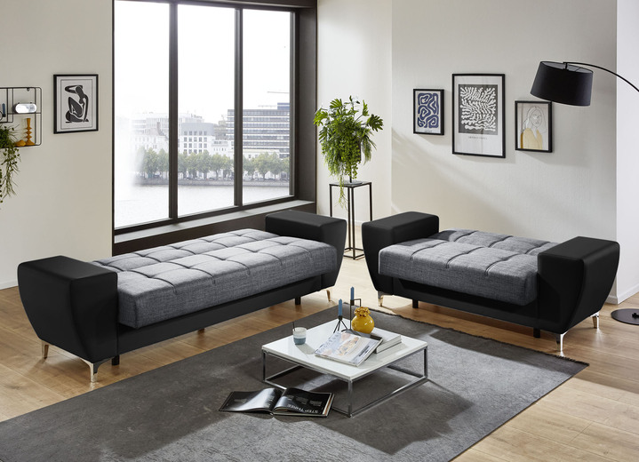 Funktions-Polstermöbel - Frei im Raum aufstellbare Polstermöbel mit Bettkasten und Liegefunktion, in Farbe ANTHRAZIT-SCHWARZ, in Ausführung Sessel Ansicht 5