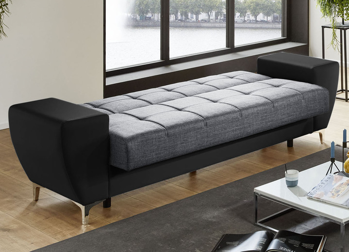 Funktions-Polstermöbel - Frei im Raum aufstellbare Polstermöbel mit Bettkasten und Liegefunktion, in Farbe ANTHRAZIT-SCHWARZ, in Ausführung Sessel Ansicht 19