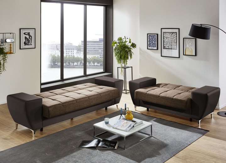 Funktions-Polstermöbel - Frei im Raum aufstellbare Polstermöbel mit Bettkasten und Liegefunktion, in Farbe ANTHRAZIT-SCHWARZ, in Ausführung Sessel Ansicht 7