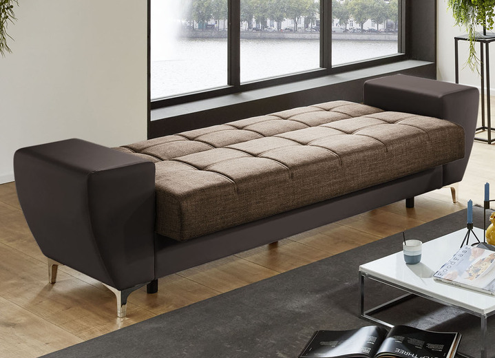 Funktions-Polstermöbel - Frei im Raum aufstellbare Polstermöbel mit Bettkasten und Liegefunktion, in Farbe ANTHRAZIT-SCHWARZ, in Ausführung Sessel Ansicht 21