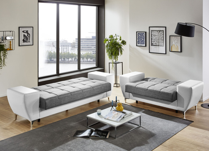 Funktions-Polstermöbel - Frei im Raum aufstellbare Polstermöbel mit Bettkasten und Liegefunktion, in Farbe ANTHRAZIT-SCHWARZ, in Ausführung Sessel Ansicht 3