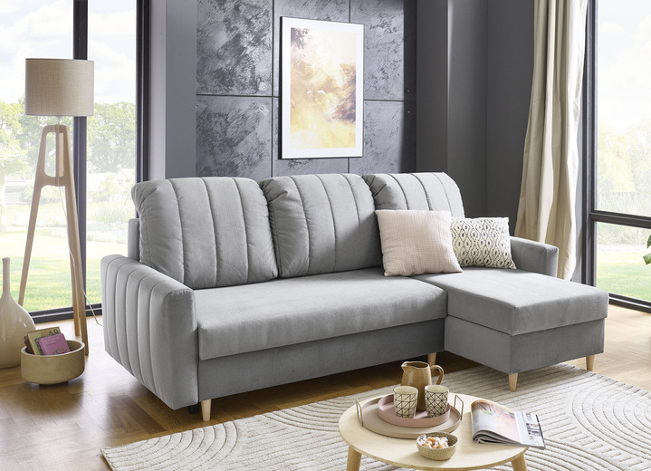 Funktions-Polstermöbel - Polsterecke mit Bettfunktion und Bettkastenn, in Farbe BEIGE Ansicht 5