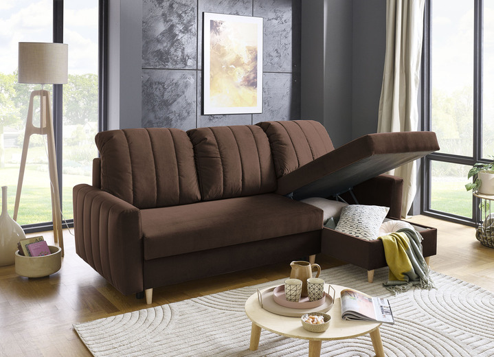 Funktions-Polstermöbel - Polsterecke mit Bettfunktion und Bettkastenn, in Farbe BEIGE Ansicht 10