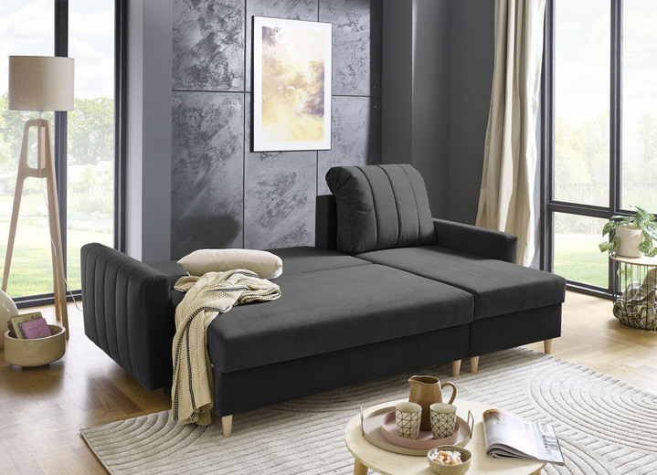 Funktions-Polstermöbel - Polsterecke mit Bettfunktion und Bettkastenn, in Farbe BEIGE Ansicht 15