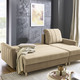 Funktions-Polstermöbel - Polsterecke mit Bettfunktion und Bettkastenn, in Farbe BEIGE – Farbe BEIGE – Ansicht 3