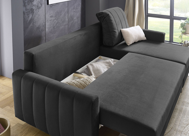 Funktions-Polstermöbel - Polsterecke mit Bettfunktion und Bettkastenn, in Farbe BEIGE Ansicht 16