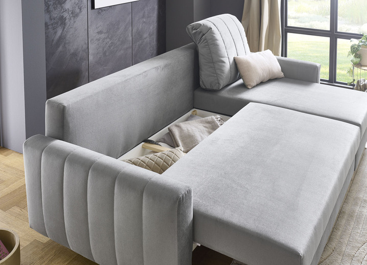 Funktions-Polstermöbel - Polsterecke mit Bettfunktion und Bettkastenn, in Farbe BEIGE Ansicht 8