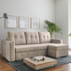 Funktions-Polstermöbel - Polsterecke mit Bettfunktion, in Farbe BEIGE – Farbe BEIGE – Ansicht 1