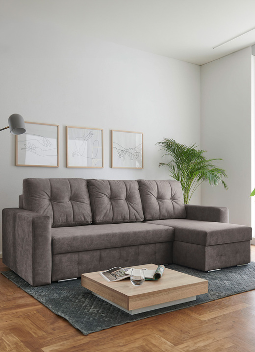 Funktions-Polstermöbel - Polsterecke mit Bettfunktion, in Farbe BEIGE Ansicht 7