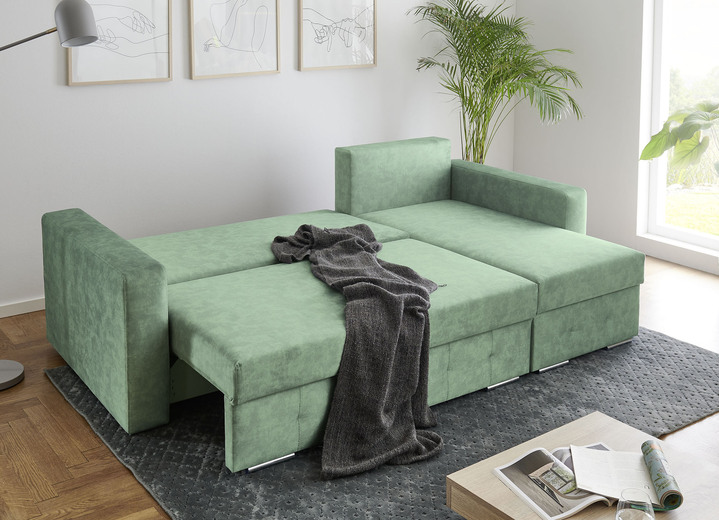 Funktions-Polstermöbel - Polsterecke mit Bettfunktion, in Farbe BEIGE Ansicht 5