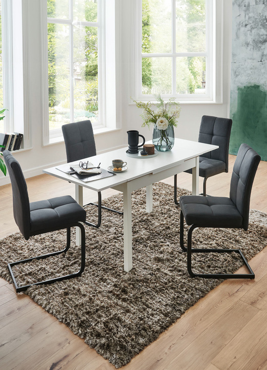 Essgruppen - Hochwertige Esszimmermöbel, in Farbe ANTHRAZIT, in Ausführung Eckbankgruppe, 4-teilig, 150x190 cm Ansicht 2