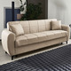 Funktions-Polstermöbel - Frei im Raum aufstellbare Polstermöbel mit Bettfunktion – Farbe BEIGE – Ansicht 6 Funktions-Polstermöbel - Frei im Raum aufstellbare Polstermöbel mit Bettfunktion, in Farbe BRAUN, in Ausführung Zweisitzer – Farbe BEIGE – Ansicht 6