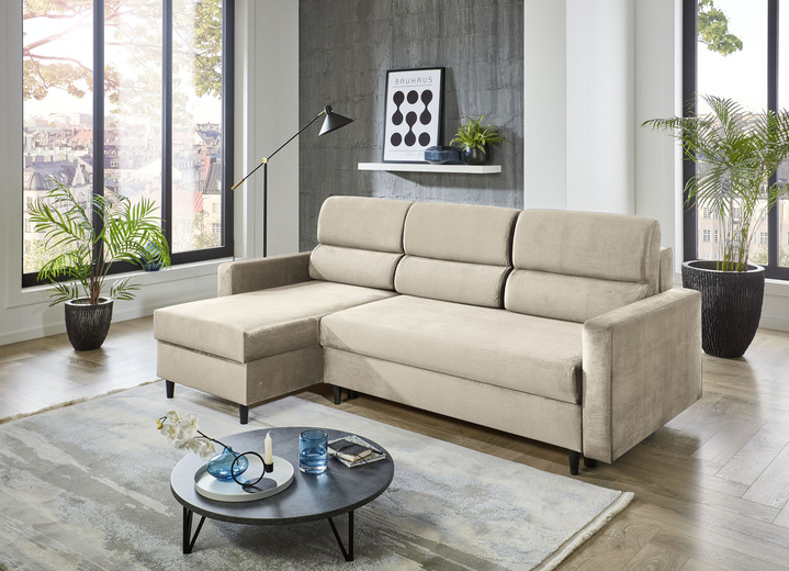 Funktions-Polstermöbel - Polsterecke mit Funktion, in Farbe CREME Ansicht 1