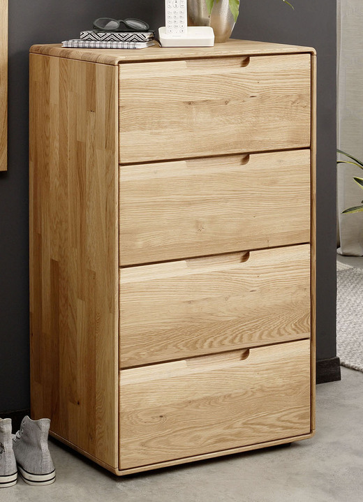 Sideboards & Kommoden - Fantastische Schubladenkommode aus Massivholz, in Farbe WILDEICHE, in Ausführung schmal Ansicht 1