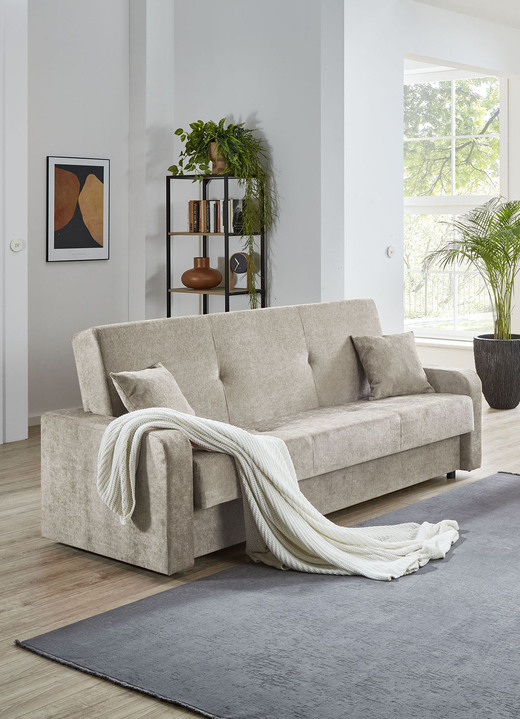 Schlafsofas - Schlafsofa mit Bettkasten Ansicht 10 Schlafsofas - Schlafsofa mit Bettkasten, in Farbe HELLGRAU Ansicht 10