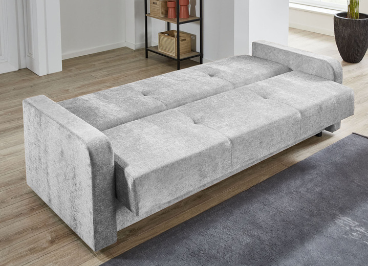 Schlafsofas - Schlafsofa mit Bettkasten Ansicht 2 Schlafsofas - Schlafsofa mit Bettkasten, in Farbe HELLGRAU Ansicht 2