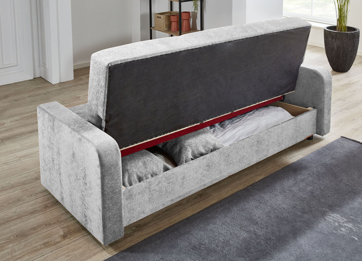 Schlafsofas - Schlafsofa mit Bettkasten Ansicht 3 Schlafsofas - Schlafsofa mit Bettkasten, in Farbe HELLGRAU Ansicht 3