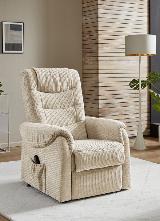 TV- & Relaxsessel - TV-Sessel auf Rollen, in Farbe BEIGE, in Ausführung TV-Sessel, manuell verstellbar Ansicht 1