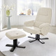 TV- & Relaxsessel - Relax-Sessel mit Hocker – Farbe CREME – Ansicht 1 TV- & Relaxsessel - Relax-Sessel mit Hocker, in Farbe BRAUN – Farbe CREME – Ansicht 1