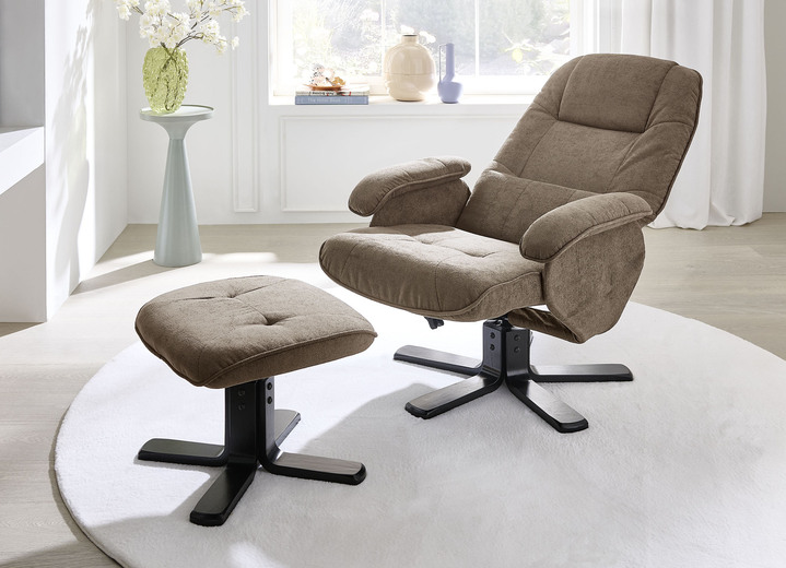 TV- & Relaxsessel - Relax-Sessel mit Hocker Ansicht 2 TV- & Relaxsessel - Relax-Sessel mit Hocker, in Farbe BRAUN Ansicht 2