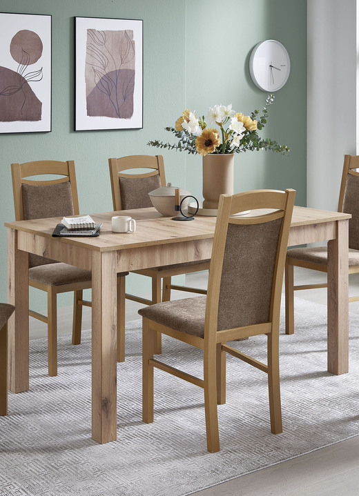 Tische - Esstisch mit laminierter Holz-Wabenplatte, in Farbe EICHE ARTISAN Ansicht 1