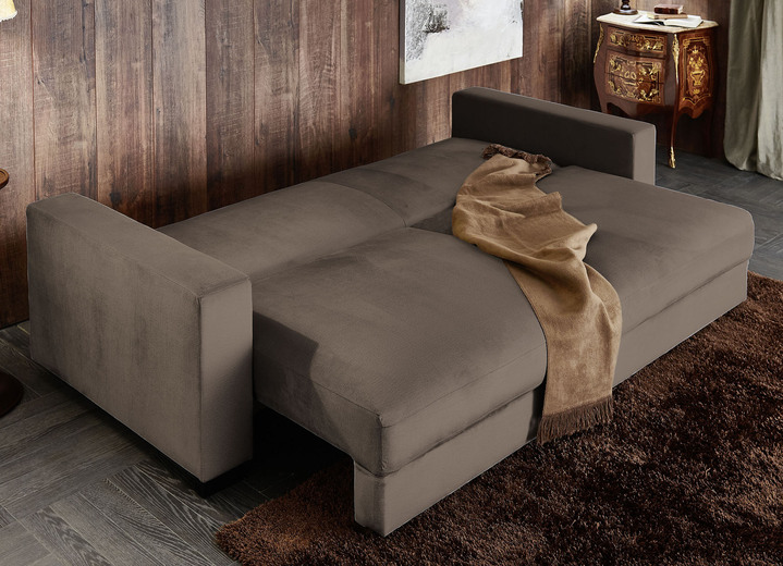 Schlafsofas - Schlafsofa mit bequemer Schaumstoffpolsterung, in Farbe GRAU, in Ausführung mit Hocker Ansicht 14