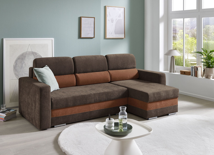 Funktions-Polstermöbel - Komfortable Polsterecke mit Bettfunktion, in Farbe GRAU-HELLGRAU Ansicht 6