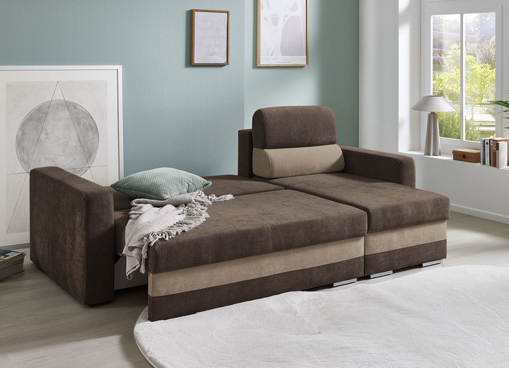 Funktions-Polstermöbel - Komfortable Polsterecke mit Bettfunktion, in Farbe GRAU-HELLGRAU Ansicht 10