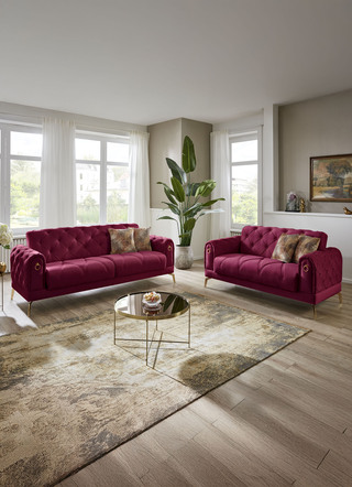 Funktions-Polstermöbel - Polstermöbel, in Farbe CREME, in Ausführung Polstergruppe mit Sessel