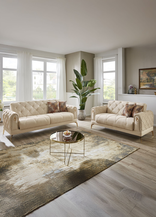 Funktions-Polstermöbel - Polstermöbel, in Farbe CREME, in Ausführung Polstergruppe mit Sessel Ansicht 2