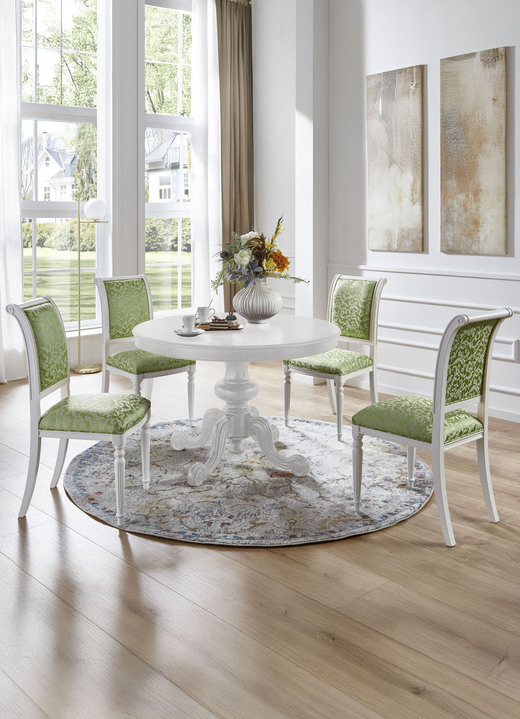 Stilmöbel - Esszimmerstühle mit Gestell aus massivem Buchenholz, in Farbe NUSSBAUM-GOLD, in Ausführung Armlehnstuhl Ansicht 14