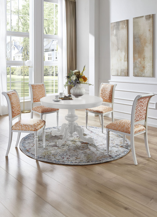 Stilmöbel - Esszimmerstühle mit Gestell aus massivem Buchenholz, in Farbe NUSSBAUM-GOLD, in Ausführung Armlehnstuhl Ansicht 12